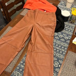 BlankNYC faux leather, camel/brown cargo pant. Size 29.